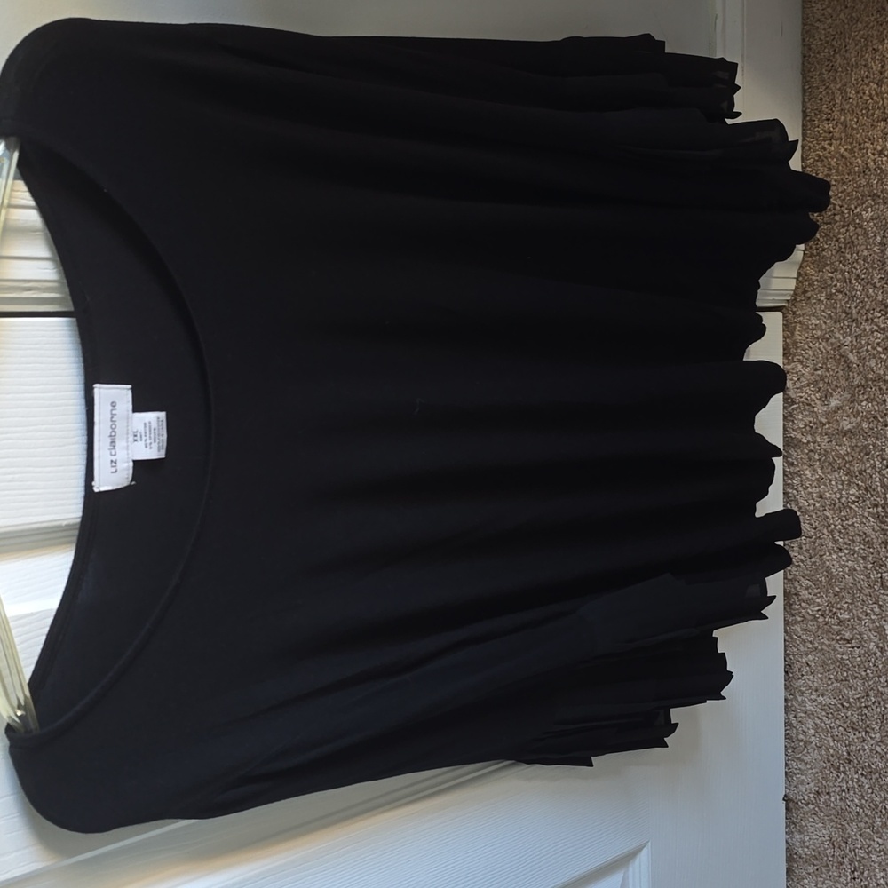 EUC Liz Claiborne black dressy top